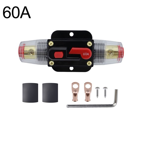 1Packs Auto Inline Fuse Breaker with Wire Lugs and Heat Shrink Tube 12V-24V DC