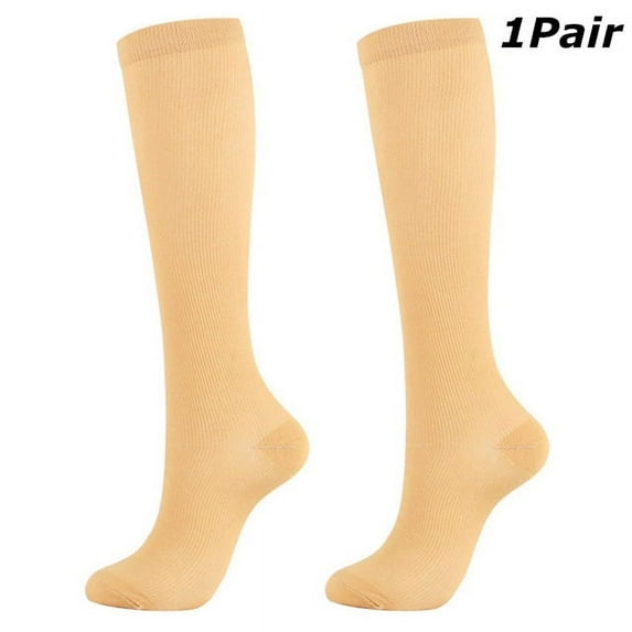 1Pair 15-20 mmHg Light Support Women’s Sheer Knee Hi Closed Compression Socks