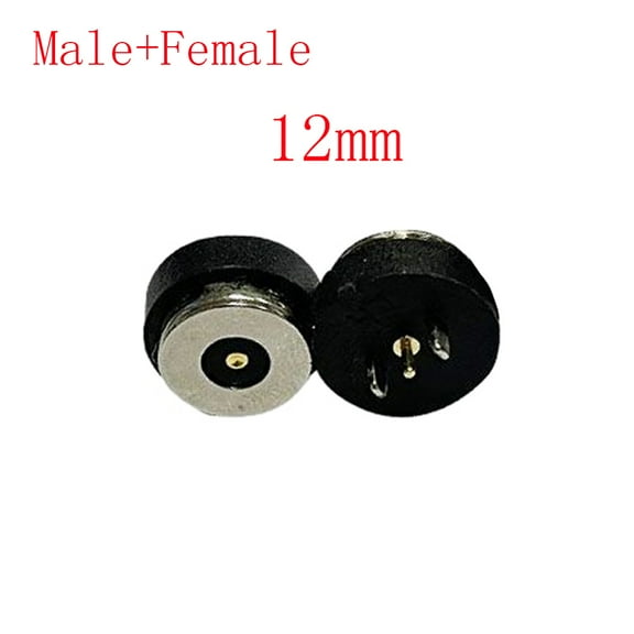 1Pair 1Pin 5mm/8mm/10mm/12mm Spring-Loaded Magnetic Pogo Pin Connector Male and Female DC Power Charge Probe Magnet Connector