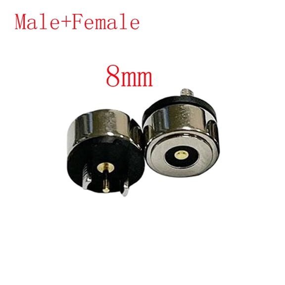 1Pair 1Pin Spring Loaded Magnetic Pogo Pin Connector Male and Female DC Power Charge Probe Magnet Connector 5mm/8mm/10mm/12mm