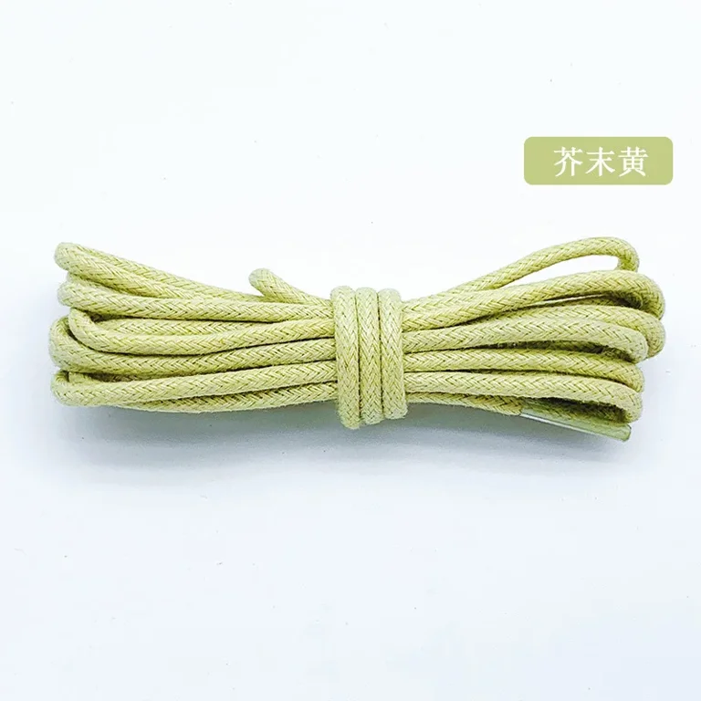 1Pair 2.5mm Length 60 90 100 120cm Cotton Waxed Shoelaces Round Oxford Shoe laces Boots Laces Waterproof Leather Shoelace 12 Mustard Yellow 100cm Walmart