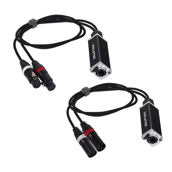 1Pair 2 Channel XLR Network Cable Extender Network Signal Extender 3Pin XLR Male and Female to RJ45 Ethernet Extender