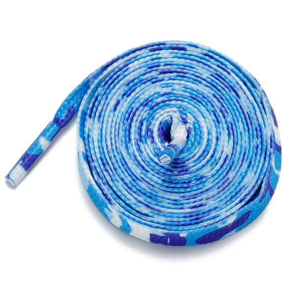1Pair 24 36 45 63 72 Inch Flat Shoelaces Replacement for Sneakers Blue Leopard