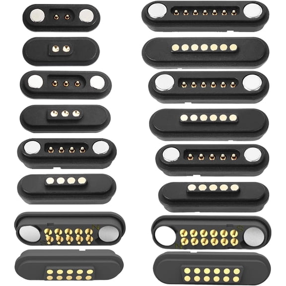 1Pair 2P//4P/5P/6P/7P/8P/9P/10P/12Pin Pogo Pin Connector,DC Power Male+Female Socket Charge Spring Pogo Pin Connector Single and Double Row DC Power Connector (10Pin)