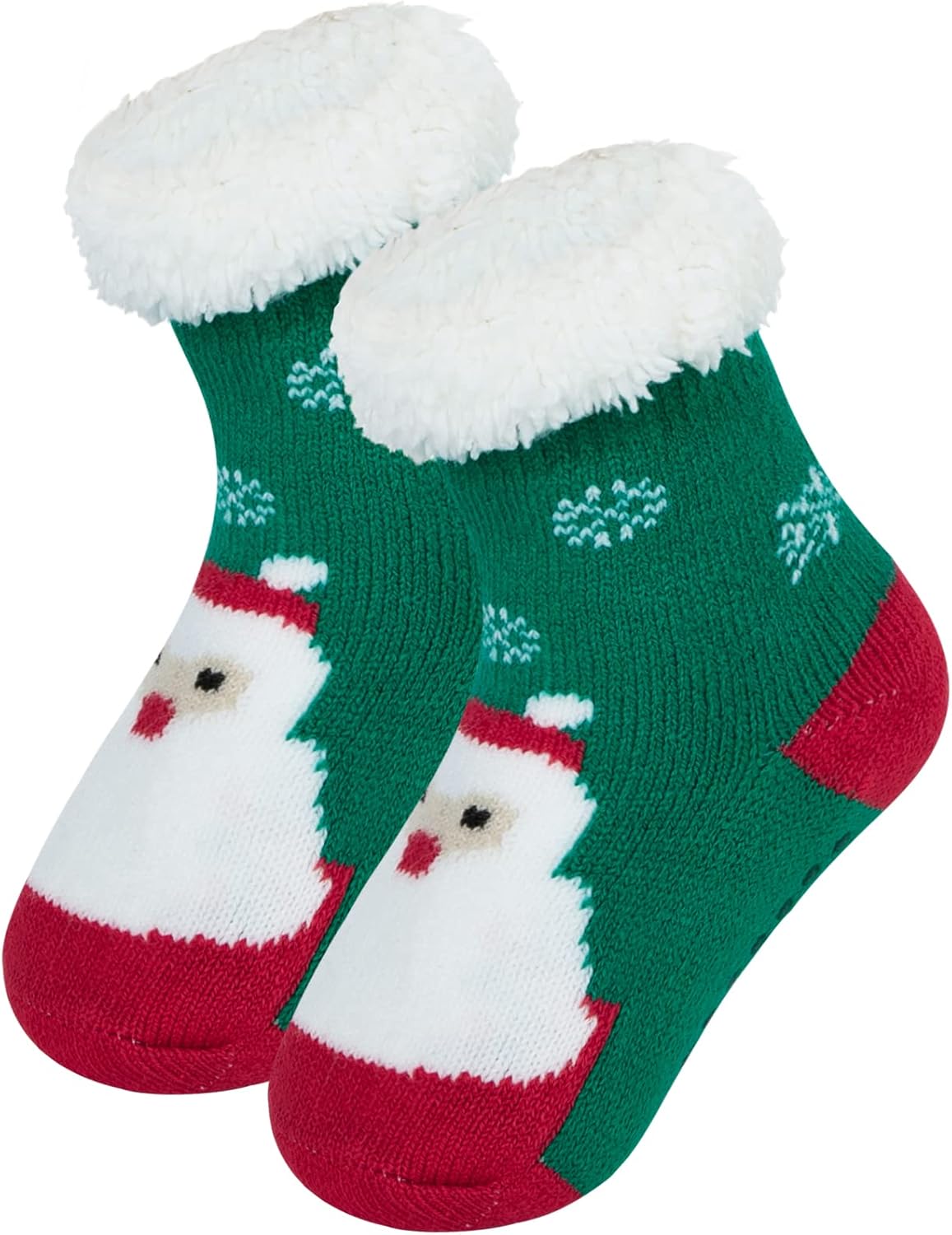 1Pair/3Pairs Toddler Girls Boys Christmas Socks with Grips Cotton Kids Slipper Socks Baby Winter Non Slip Fuzzy Socks