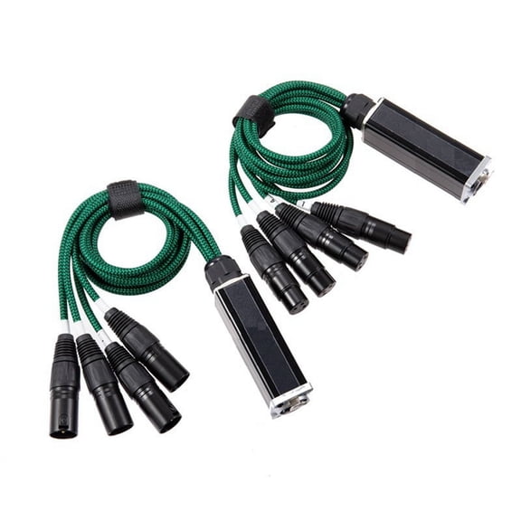 1Pair 4-Channel 3-Pin XLR/ to Ethercon RJ45 Ethernet Extender DMX512 Network Signal Extender 1 Male+1 Female