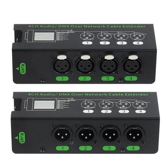1Pair 4CH 3 Pin Audio/ over Network Cable Extender DMX512 Network Signal Extender XLR to RJ45 Adapter 1 Male+1 Female
