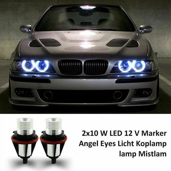 1Pair 8000K White LED Angel Eye Marker Light Bulbs Lamps for- E39 E53 E60 E63 E64 E66 E87 5 6 7 X3 X5
