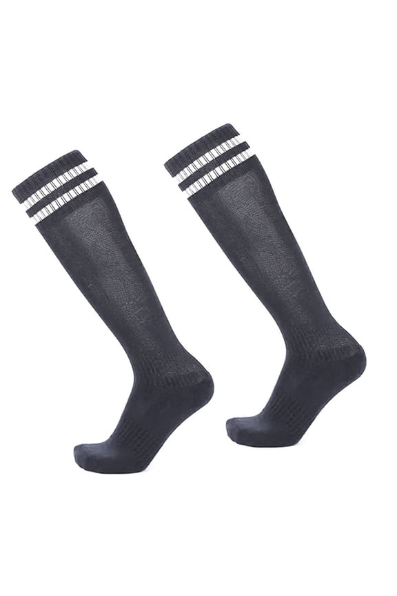 1Pair Anti-Slip Athletic Sock for Men, Stocking, Trainning Football Black Kid 27-36