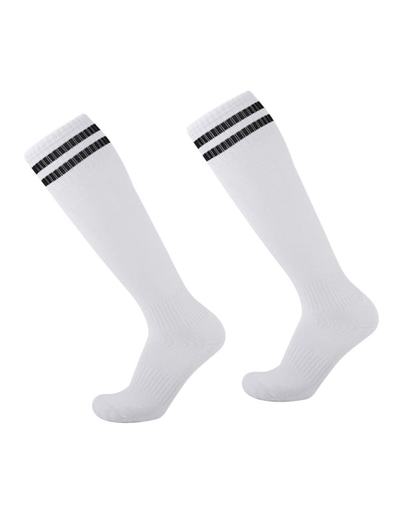 1Pair Anti-Slip Athletic Sock for Men, Stocking, Trainning Sock for Football White Adult 36-45