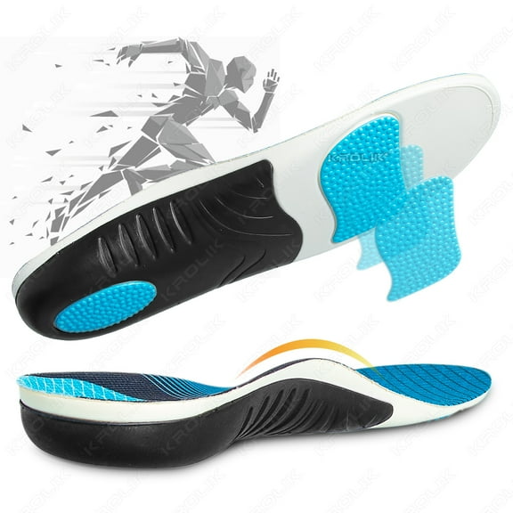 1Pair Arch Support Orthopedic Insoles Plantar Fasciitis Insoles Men and Women Sports Shoes Elastic Shock-Absorbing Insoles