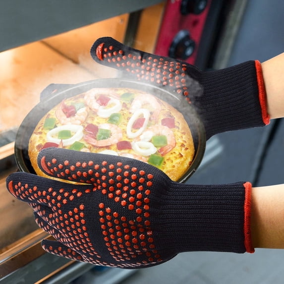 1Pair BBQ Gloves Heat Resistant Cooking 1472°F Grilling Gloves for Barbecue Grilling Oven Baking Camping Smoker,G