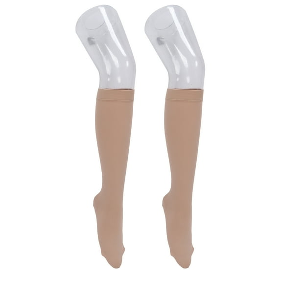 1Pair Beige Women Under Knee Socks Elastic Comfortable Middle Calf Socking Warm Knee Boot Socks