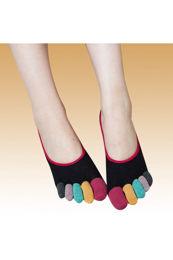 1Pair Black Cotton Socks with Anti Slip Design and Soft Comfortable Material for Walking