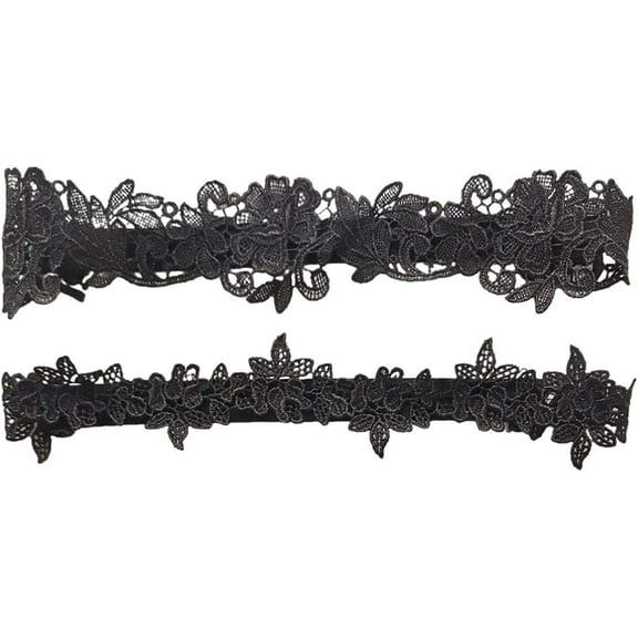 1Pair Bridal Garters Flower Thigh Belts Lace Leg Ring Floral Leg Band for Wedding Party
