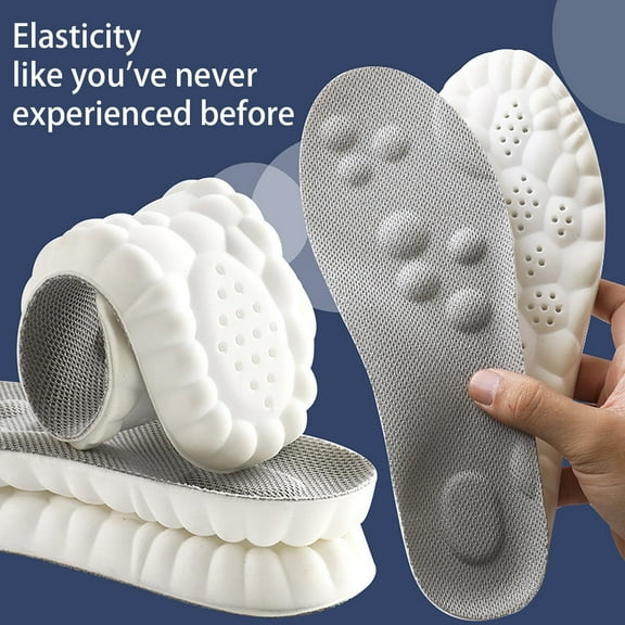 1Pair Cloud Insoles Memory Foam Insoles for Men and Women, Soft Foot Protection Cloudsole Feeling Insole, 4D Super Soft Comfort Insoles, Sports Shoe Insoles