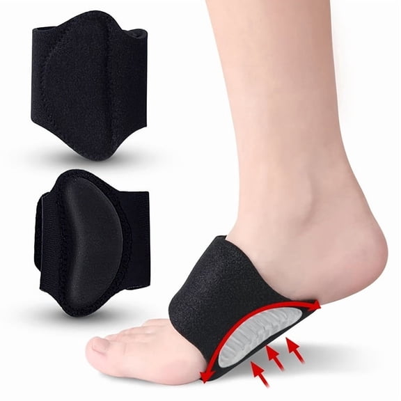 1Pair Compression Arch Support Brace for Men And Women - for Flat Feet, High Arches, Fallen Arches, Heel - Unisex
