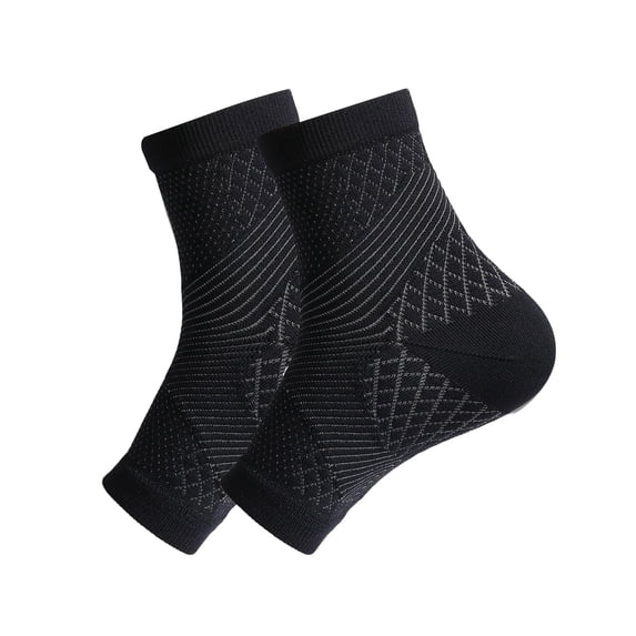 1Pair Compression Socks for Men Women Plantar Fasciitis Relief Ankle Brace Support Sleeve for Achilles Tendonitis Foot Swelling Sprain Fatigue Toeless Neuropathy Pain Daily Wear,L/XL,Black1