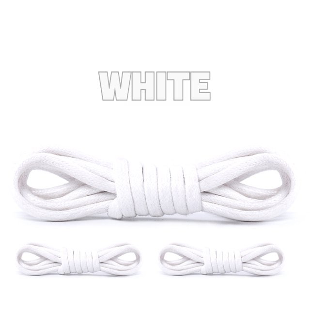 1Pair Cotton Waxed Shoelaces Round Rope Shoe laces Boots Laces for ...