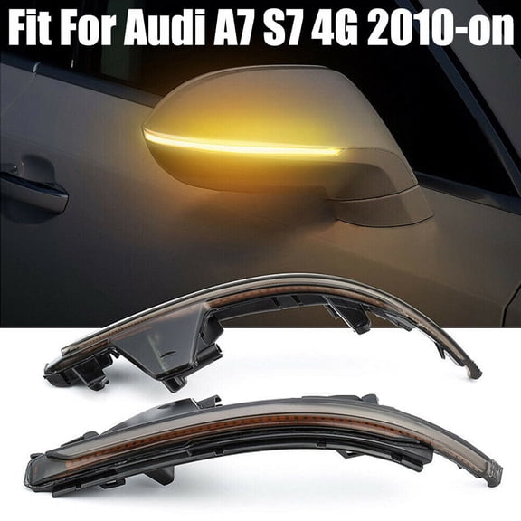 1Pair Dynamic Turn Signal Side Mirror Sequential Light For Audi A7 S7 4G 2010-on