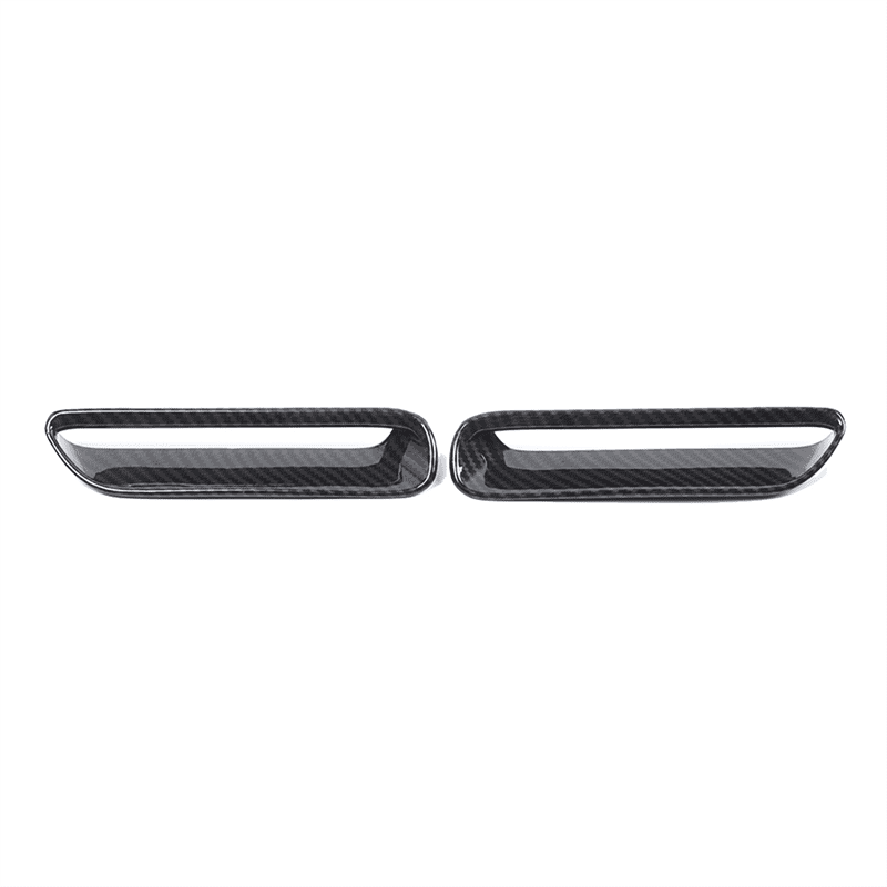 1Pair Engine Cover Trim Air Flow Intake Hood Vent Cover For Dodge Challenger 2009-2014 ABS Carbon Fiber Sticker Caps