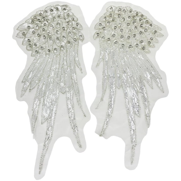 1Pair Exquisite Handmade Sequin Beaded Shoulder Pad Rhinestone Pearls Uniform Epaulets Glittering Shoulder Wrap Epaulettes