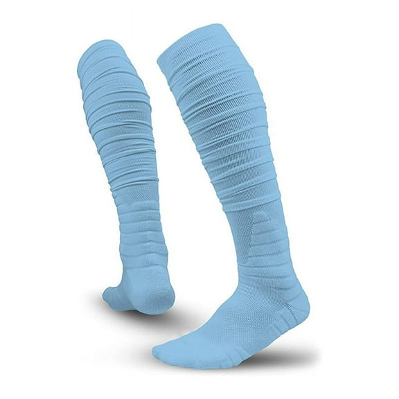 1Pair Football Socks, Ultra Long Ankle Padded Athletic Socks for Men Women Boys Girls