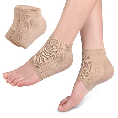 1Pair Gel Silicone Heel Protector Sleeve Heel Pads Heel Cups Plantar Fasciitis Support Feet Care Skin Repair Cushion Half-yard Socks