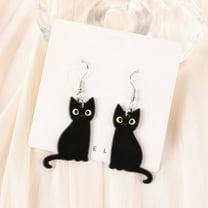 1Pair Halloween Drop Earrings Fashion Acrylic Skull Black Cat Jewelry For Women festival Birthday Gift