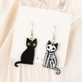 thumbnail image 1 of 1Pair Halloween Drop Earrings Fashion Acrylic Skull Black Cat Jewelry For Women festival Birthday Gift, 1 of 7