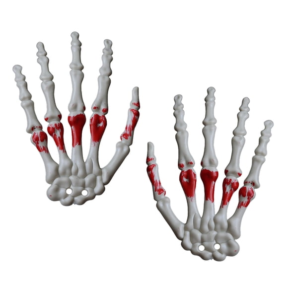 1Pair Halloween Skeleton Hands Plastic Skeleton Hand Model for Halloweens Decoration Terror Scary Props Fake Human Hand