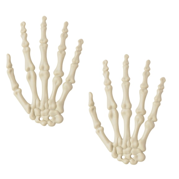 1Pair Halloween Skeleton Hands Realistic Plastic False Human Hands for Halloween Zombied Party Terror Scary Props Gifts