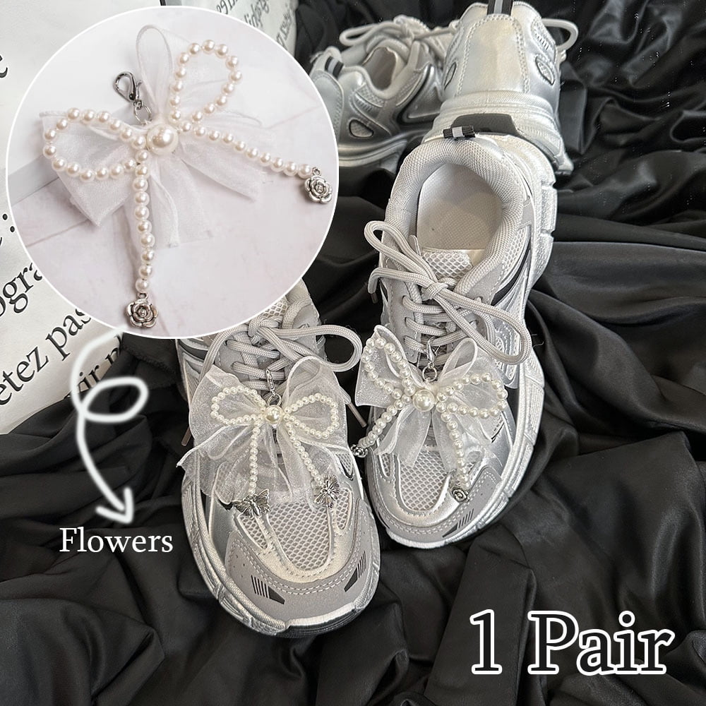 1Pair Handmade Shoes Clip Lace Bowknot Charm Shoe Buckle Decoration Bag Pendant Bow Shoelaces Clips Fashion Keychain Accessories