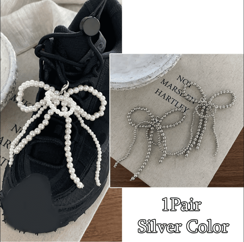 1Pair Handmade Shoes Clip Lace Bowknot Charm Shoe Buckle Decoration Bag Pendant Bow Shoelaces Clips Fashion Keychain Accessories