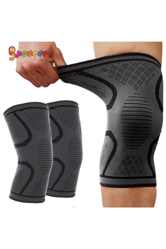1Pair Knee Brace Support Compression Sleeve Breathable Pad for Running, Arthritis, Meniscus Tear, Sports, Joint Pain Relief and Injury Recovery "Size XL"