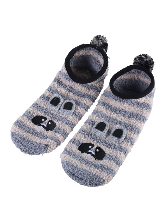 1Pair Lady Winter Fuzzy Warm Slipper Floor Socks Cute Cartoon Embroidery Coral Velvet Hoisery Footlet Sock Warmer