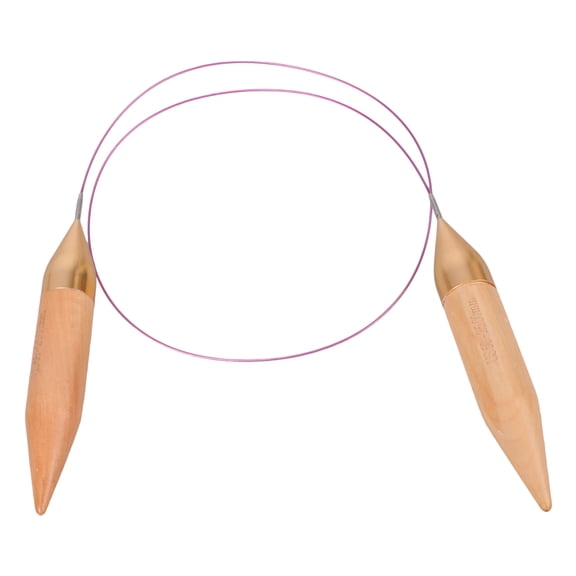 1Pair Large Circular Wood Knitting Needle Set with 80cm Cable Interchangeable Circular Knitting Needle for Professional