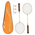 thumbnail image 1 of 1Pair Light Weight Badminton Racket Set Professional Double Badminton Racquet Shuttlecocks Racquet for 2 Players Playing, 1 of 8