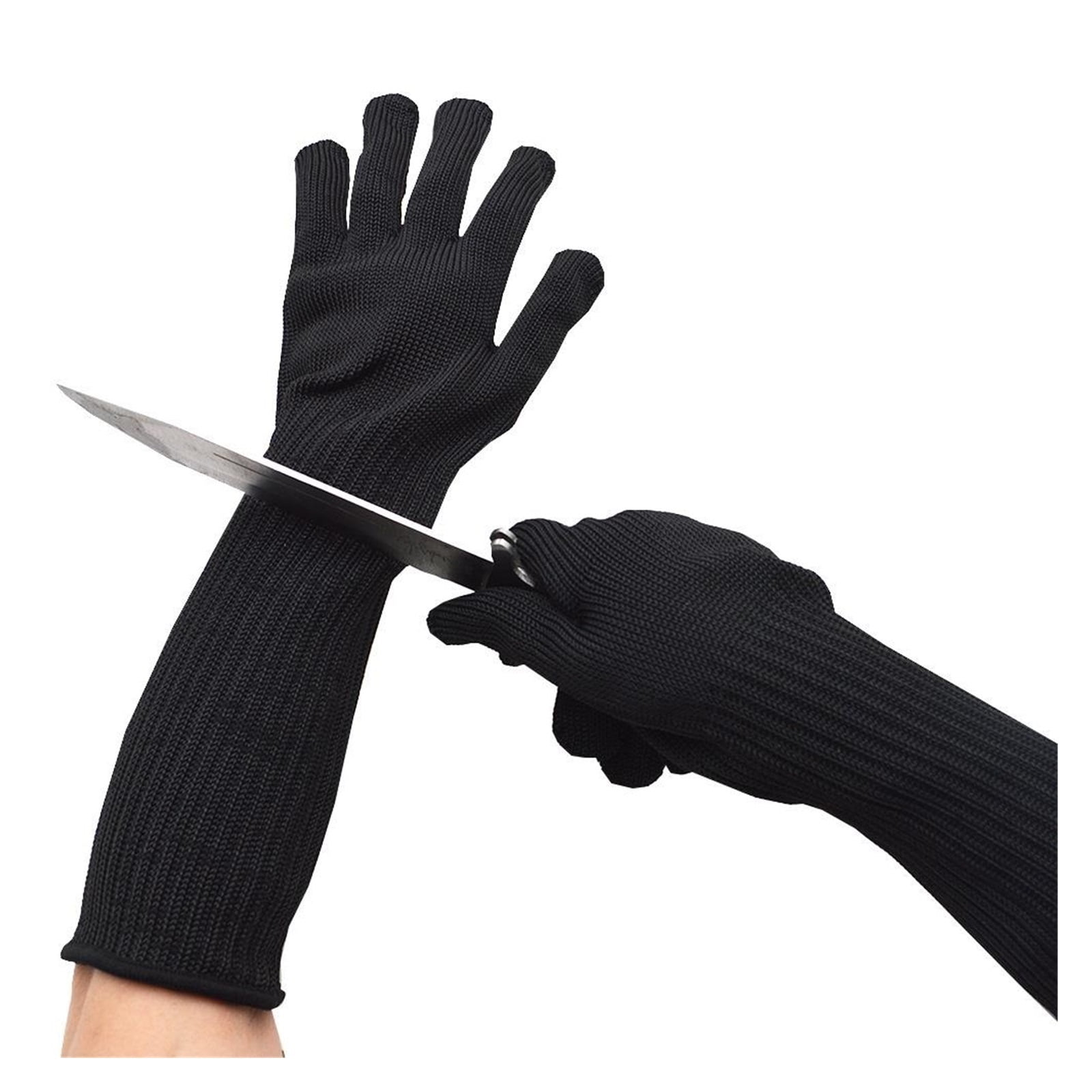 1Pair Long Anti-cut Working Gloves Metal Stainless Steel Wire Cut Resistant Gloves Anti-knife Tactical Butcher Protective Gloves ,Easy to Wear and Grip