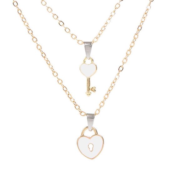 1Pair Lovers Matching Friendship Heart Pendant Couple Heart Necklace