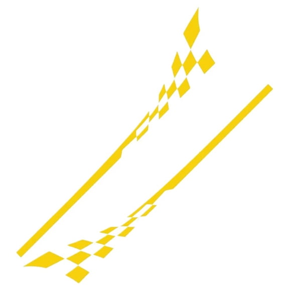 1Pair MINI Checkered Flag Vinyl Car Side Skirt Decals Compatible