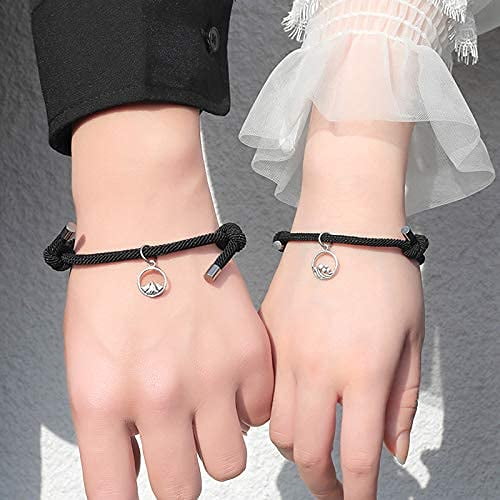 1Pair Matching Bracelets for Couples Heart Bracelet Couples Bracelets for Women Men Matching Heart Bracelets for Boyfriend Girlfriend Best Friend
