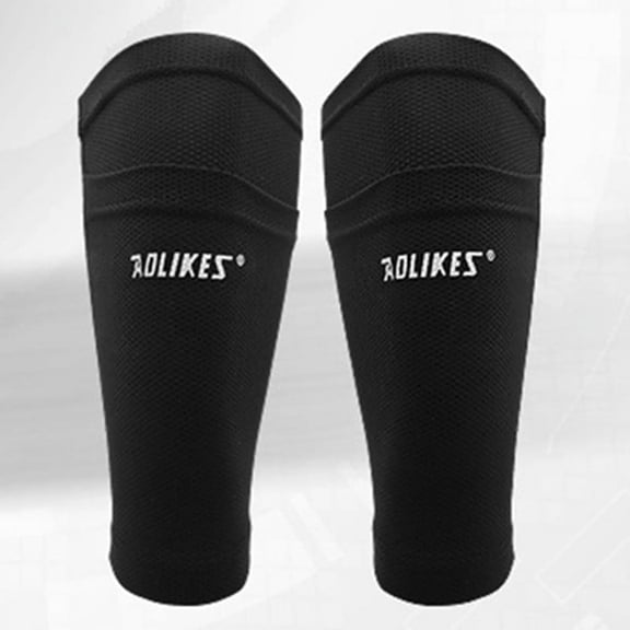 1Pair Men Soccer Football Shin for Pads Holder Support Socks Guard Protector Sleeves Black