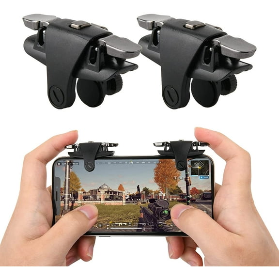1Pair Mobile Phone Gaming Trigger Controller Compatible with PUBG Mobile Sensitive Shoot and Aim Trigger Compatible with Android & iPhone