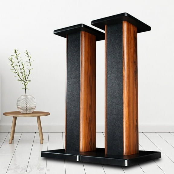 1Pair Modern Floorstanding Wood Column Bookshelf Floor Speaker Stands Home Theater Speaker Bookshelf