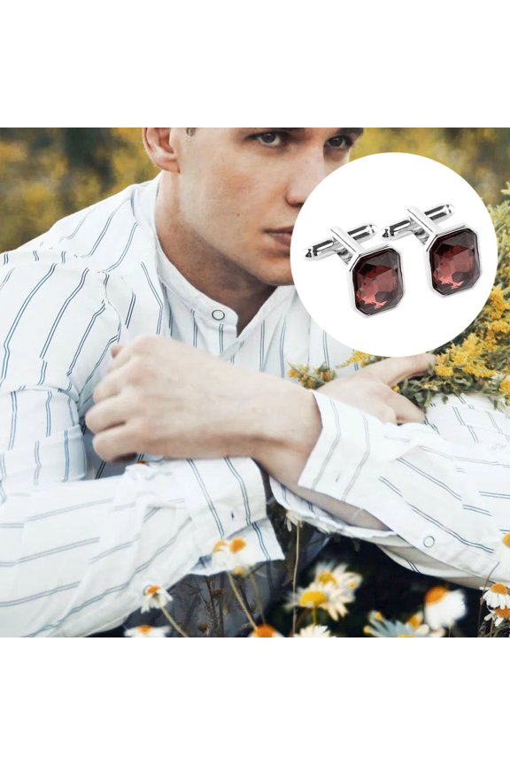 1Pair Natural Quality Rhinestone Clothes Sleeve Button Suitable for Wedding and Party