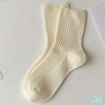 thumbnail image 1 of 1Pair New Loose Socks Fashion Women Solid Color Elegant Retro Women Socks Breathable Japanese Style Casual Cotton Daily Women Socks, 1 of 10