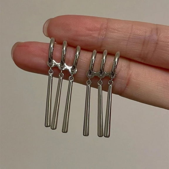 1Pair One Piece Zoro Anime Earrings Women Men Cosplay Earrings Piercing Jewelry Fashion Fake Triple Earring Dangle Long Earing