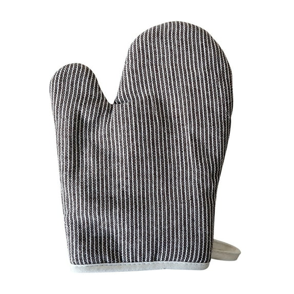 1Pair Oven Mitts and Pot Holders, Brown Striped Heat Resistant Kitchen Cooking Glove, Microwave Gloves Safe for Baking,Cooking, BBQ, Professional Grade Protection Hot Cooking Baking