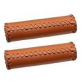1Pair PU Leather and Rubber Beach Cruiser Mountain Bike Handlebar Grips